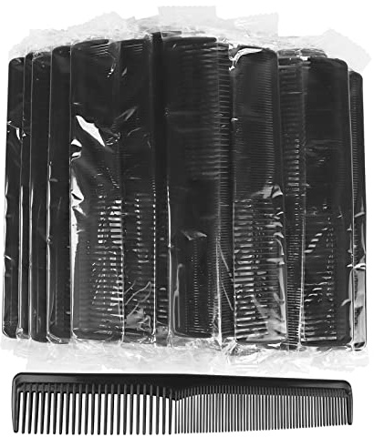Hipruict Hair Comb, 50 Pack Disposable Combs Individually Wrapped, Sturdy Double Tooth Hair Pocket Comb, Bulk Combs for Homeless, Charity, Care Pack, Black