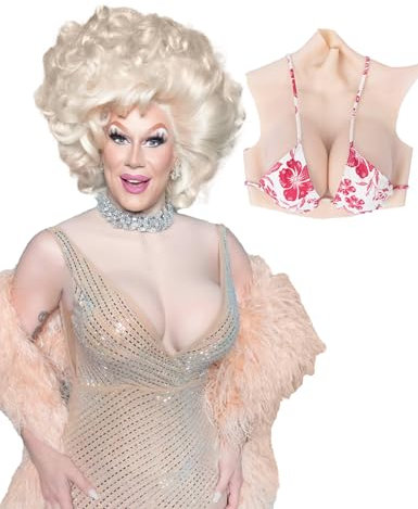 YAPOKCDS Silikon Brustplatte Brust Formen Fake Brüste Fake Brust hohe Kragen Stil CDEGH Cup für Drag Queen Crossdress