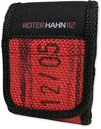 Roter Hahn 112 | DME Meldertasche Feuerwehr – Melder Holster aus Feuerwehrschlauch BZW. Feuerwehrkleidung, universelle Pieper Tasche mit Klettverschluss, handgefertigtes Unikat