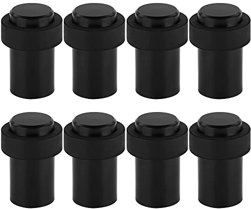 8 x Türstopper zum Schrauben 60mm Höhe - Montage am Boden oder an der Wand - Edelstahl Gummi Wandtürstopper inkl. Befestigungsmaterial