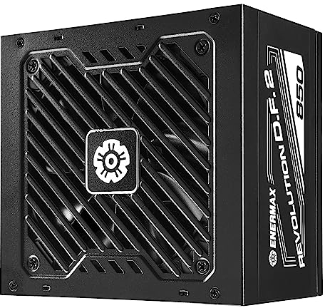 ENERMAX Revolution D.F. 2 ATX Compact Gaming&Streaming PC Netzteil 850W 80Plus Gold (Semi-Modular, Flachbandkabel, Semi-Fanless), ERS850EWT, schwarz
