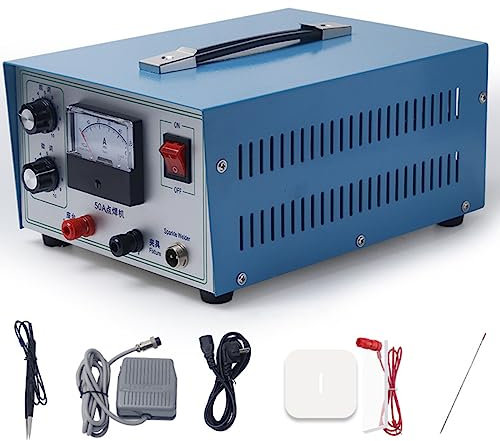 TAHALI Saldatrice, Saldatrice a Punti a impulsi 50A, Saldatrice a Punti in Argento Oro Fai da Te per Uso Domestico Saldatrice a Punti CNC Automatica, per Gioielli Hardware in Lega