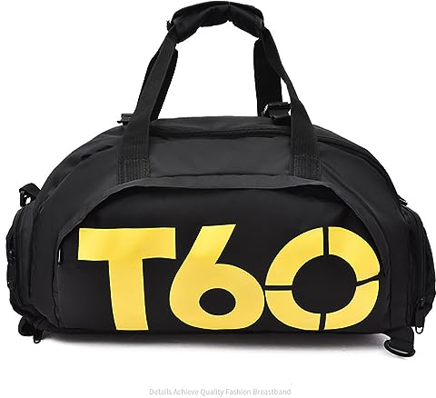 Duffel Bag Turnbeutel für Damen und Herren Fußball Rucksack Reise Sport Tote mit Schuhfach, gelb, Sporttasche