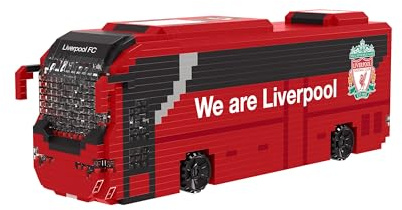 FOCO officiell licensierad produkt, Liverpool, BRXLZ-klossar, 3D-byggsats, resebuss, fotboll