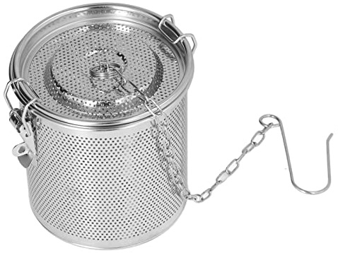 Kryddpåse i Rostfritt Stål, Finmaskig Kryddinfuserare med Längre Hängande Kedja för Soppor Såser Stews Te Örter (1.3L)