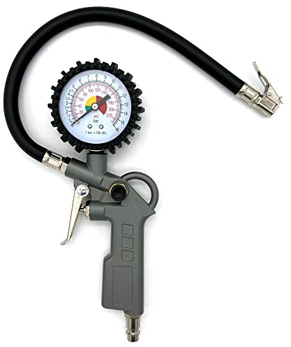 Reifendruckpistole Manometer Luftdruckprüfer Druckluftpistole 16 bar Auto Reifen
