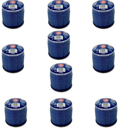 PINTO FERRAMENTA Fornello a Gas da Campeggio Portatile Bomboletta o Cartuccia Gas Bombola Ricarica Butano per Fornelli Cucina Campeggio Stufette Cannello a 1 Fuoco (BOMBOLETTE, BASSE 10PZ)