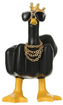 KIAYOO Mittelfinger Ente,Auto Deko Stinkefinger Middle Finger Duck You Harz-Entenstatue Zuhause Büro Dekoration Statuen Lustig Geschenk Für Ihn Sie Männer Frauen Freunde Freund Geburtstag Weihnachten