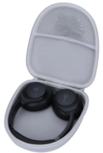 Lebakort Hard Carry Case Compatible with Anker Soundcore Life Q20 Q30 Q35 Q40 Q45 Q20+ Q20i Hybrid Active Noise Cancelling Headphones (Off White Case)