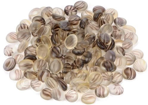 M METERXITY High Luster Round Fire Glass Beads, Glass Gems, Glass Pebbles, Glass Marbles for Vases/Fire Pit/Crafts/Aquarium/Garden Decorations 18-22mm, 550g/1.21-Pound [Black]
