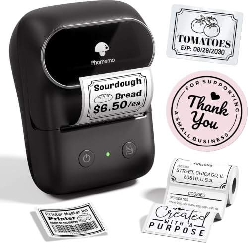 Phomemo M108 Label Maker Machine with Tape, 2 Inch Bluetooth Label Printer