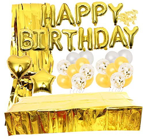 HAWILLOSCH 1satz Happy Birthday Party Dekoration Teiliges Ballon-set Für Mädchen Inklusive Tischdecke Und Luftballons Für Geburtstagsfeiern Und Besondere Anlässe