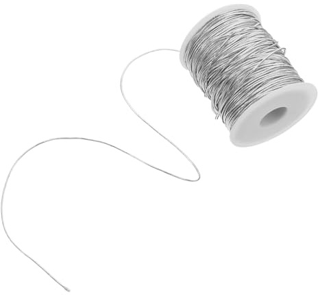 DIYEAH Cordón Elástico Plata de Nylon y Látex, Suave y Resistente, para Pulseras, Joyería y Manualidades