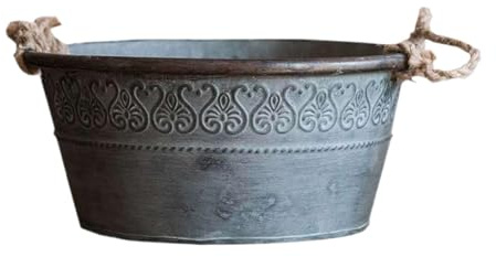 FewNvWa Cubo de Metal para Almacenamiento de Plantas en El Jardín, 27cmx12cm