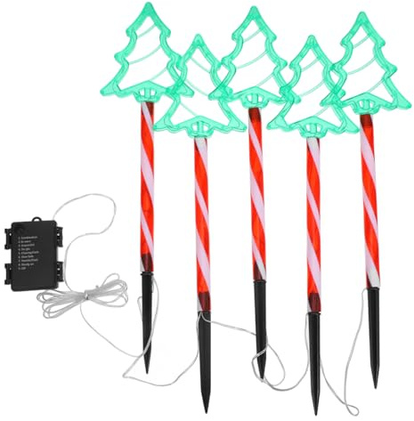 ibasenice 1 Ensemble Lampadaire De Noël Décoration De Noël Lumières Rouge Lumières D'étoile d'arbre Lanterne des Arbres Arbre Lumineux Éclairé Ornements Pc Green