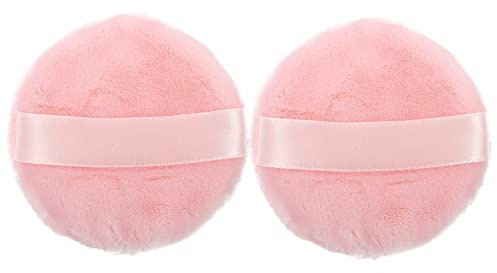 2 Stück Rosa Kosmetikschwamm aus Baumwolle, Wiederverwendbar für Make Up | Creme Geeignet, Waschbar, für Zuhause und Reise, Weiche Puderquasten für Damen