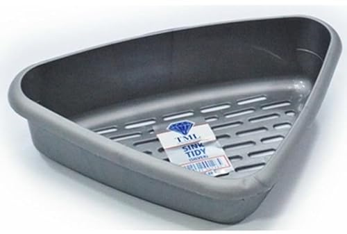 Amee houseware ltd 1 X Plastic TML Triangular Corner Sink Tidy Drainer Kitchen Storage Caddy Basket 4 Colour available (SILVER)