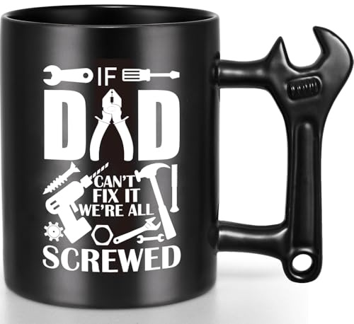 AMRIU Dad Gifts, If DAD Can't fix it, We're All Screwed Coffee Mug, Father's Day Mug from Kids, Fathers Day Gift for Dads from Daughter, Son, Funny Gift for Dads Who Have Everything