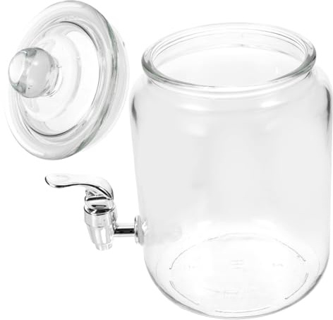 GRIRIW Botella De Vino De Vidrio Para Hacer Vino Con Grifo De Abs Jarra De Frío Para Bebidas