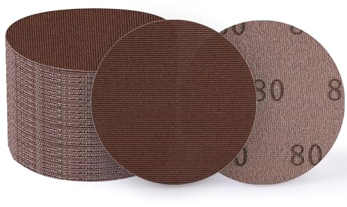 UMXIUO 50 Pièces Disque Abrasif 125 mm Maille 80 Grain Disque de Poncage | Papier a Poncer Autoagrippant pour Ponceuse Excentrique, Anticolmatage