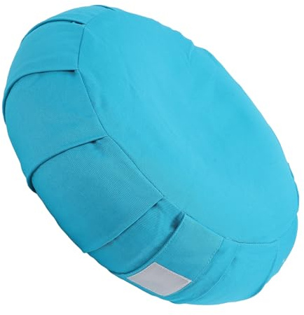 Saluaqui Ergonomic Buckwheat Hulls Meditation Cushion with Cotton Cover - Yoga Bolster & Floor Pillow for Sitting Meditation, Sapphire Blue (Blue)