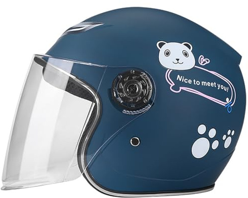 Casco Abierto para Motocicleta con Visera, Casco Infantil para Niños Y Niñas De 4 A 12 Años, Casco Infantil Multiusos para Patinete, Monopatín, Bicicleta, Homologado ECE 8,(50-56CM)