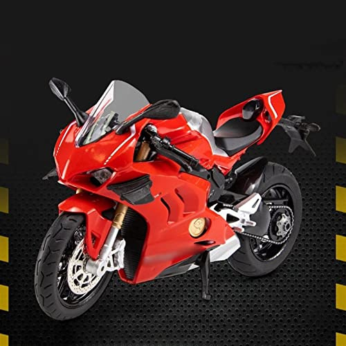1/12 Diecast Motorcykelmodell Leksaksracing Med Ljud Och Ljus Samling Cykel För Ducati V4S Panigale