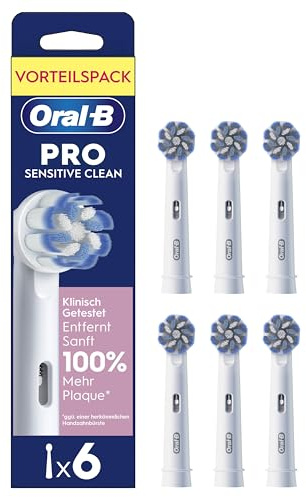 Oral-B Aufsteckbürsten Pro Sensitive Clean 6er | Original Zahnbürstenaufsatz für Elektrische Zahnbürste, Sanfte Und Effektive Zahnreinigung