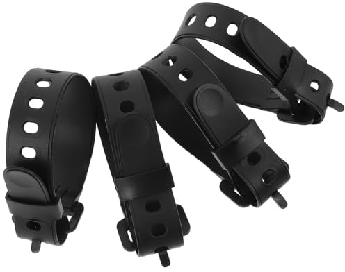 Healeved 4 Correas Ajustables para Raquetas de Nieve 30 Cm TPU Negras, Correas de Fijación para Esquí y Snowboard, Repuesto para Botas y Tablas, Uso en Deportes de Invierno al Aire