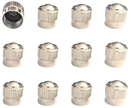 UYVPAER 12 Tapones De Válvula De Metal Con Anillo De Goma Para Coche, Moto, Bicicleta Y Scooter - Tapas De Neumáticos(A)