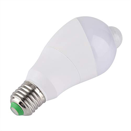 LUCKDANO Lampada con Sensore di Movimento Lampada a Lampadina con Sensore di Movimento LED con Testa di Rilevamento Rotante a 350°, E27 Bianco Freddo, 7W - Perfetta per il Corridoio e Facile