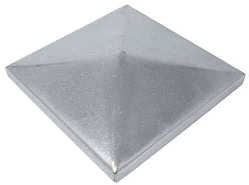 SOTOOLS 4 x Pfostenkappe Pyramide, für Pfosten 100 x 100 mm, Stahl verzinkt | Pyramidenförmige Abdeckkappe zur Pfostenabdeckung.