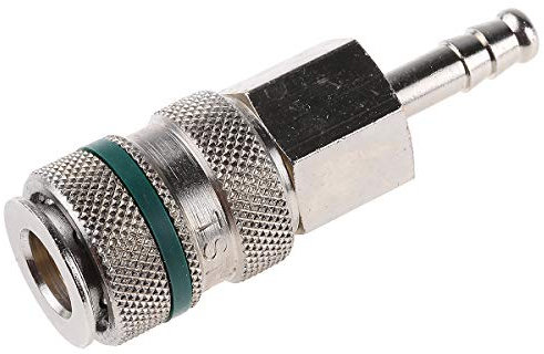 RS PRO Pneumatische Schnellsteckkupplung Messing, Schlauchkupplung, 6mm Rectus 17, Schrader NW5