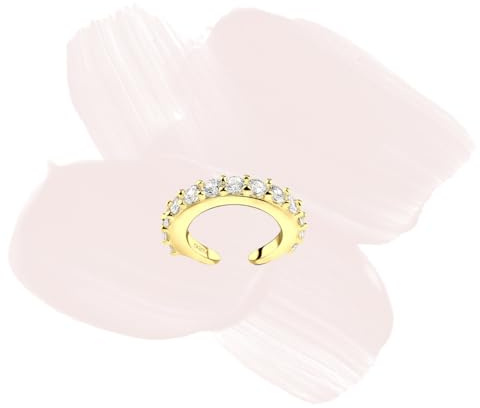 Laimons-örhängen Single Earcuff klämma 15 mm med zirkon förgylld av sterlingsilver 925 vit e Guldpläterat silver, colore: Vit, cod. OS2990