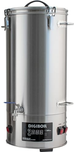 Kegland DigiBoil Electric Kettle - 35 Liters / 9.25 Gallons (110V) | 1500W Power | Digital Temperature Control | Stainless Steel | Beer Brewing Machine | Water Heater | Compatible for Distillation