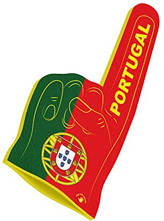 HIGH FIVE FINGERS Portogallo Campionato Europeo Coppa del Mondo Bandiera Olimpica | Mano di Schiuma per Giochi, stadi ed Eventi | Taglia Unica | 44x22x2,5 cm |