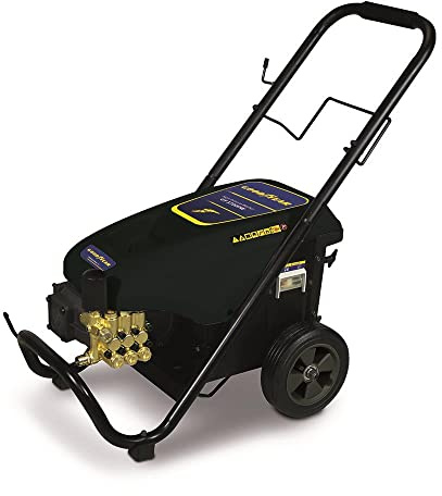 Goodyear - idropulitrice professionale acqua calda 50 °C. 3700 W 642 litri/ora 180 bar. Grandi cicli di utilizzo di 4 ore. 6 ugelli per la pulizia con acqua calda/tubo. Ruote