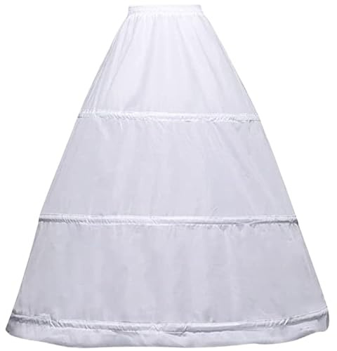 Jikekiroto Jupon Femme Robes de Mariée Accessoires de Mariage Jupon Soirée Jupes de Bal Couches Cerceau Jupe Mi-Longue Crinoline Demi-Slips Demoiselles Honneur Costume Nuptiale Fête de Mariage Blanc