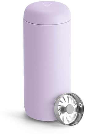 Fellow Carter Move - Taza de viaje de acero inoxidable con aislamiento al vacío para café y té con interior de cerámica y protector contra salpicaduras, color morado lavanda, taza de 16 onzas