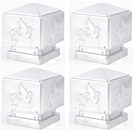 EKSED 4 Packungen Pfosten Kappen, Zaun pfosten Kappen Abdeckung Kappe quadratisch für Garten zäune im Freien, Lampe, Deck, Briefkasten pfosten Terrassen Dekoration, 100x100mm