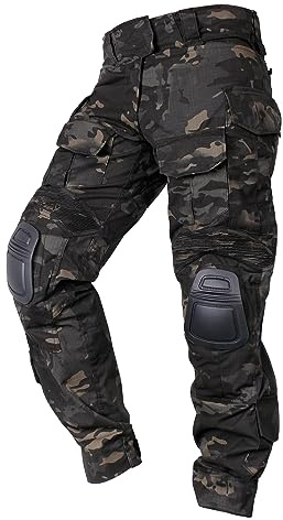 IDOGEAR G3 Kampfhose Herren Taktische Hose mit Knieschützern für Jagdschießen Militär Outdoor Cargohose