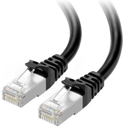 Cable Matters 10Gbps Snagless Short Shielded Cat 6A Ethernet Cable - 1ft, Cat 6A Cable, Cat6A Cord, Ethernet Cord, Black
