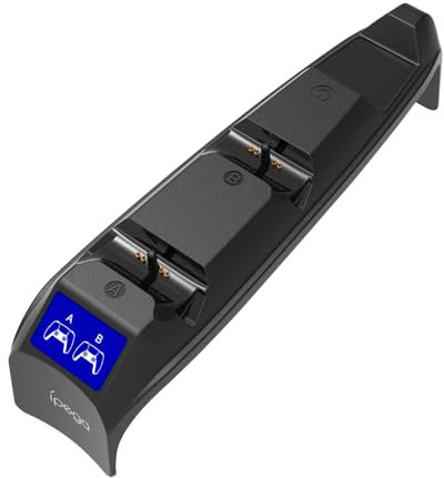 Stazione di ricarica del controller per PS5 Slim,Base di ricarica per doppio gamepad joystick supporto di ricarica rapida con indicatore LED