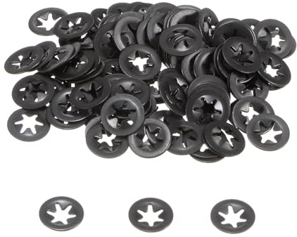 QUARKZMAN 120Pcs Rondelles de Blocage à Étoile à Dents Internes M3, Clips de Retenue à Pousser, Rondelles de Blocage à Verrouillage Rapide, Acier 65Mn