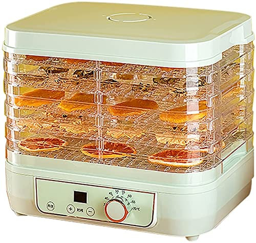 NUANYI Deshidratador de Alimentos de 230 W con 5 bandejas fáciles de Limpiar, Temporizador de 72 Horas, rápido y Saludable, sin BPA refrigerios saludables como Chips de plátano y Carnes s