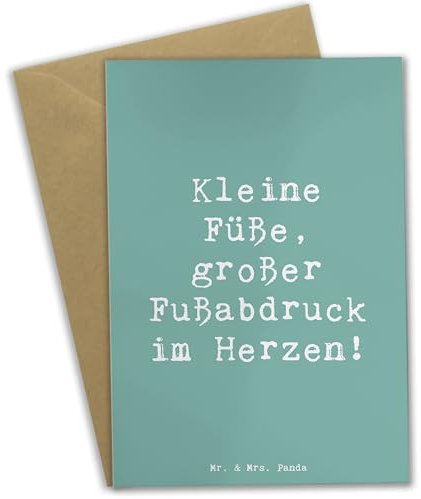 Mr. & Mrs. Panda babykarte Spruch Kind Fußabdruck - Geschenk, Liebe, einladungskarten, Familienmitglieder, Emotionen, Weihnachten, Grußkarten, Herzen, hochzeitskarten, genesungskarte, Großeltern