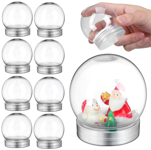 YARNOW 20 Stück Kunststoff-Schneekugeln DIY Klare Befüllbare Schneekugeln Mit Drehver FüR Partydekoration Und Bastelsets Zur Lagerung Von SüßIgkeiten Und Geschenkideen
