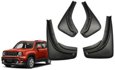 Liweibin Auto Paraspruzzi per Jeep Renegade 2016-2024, Anteriore Posteriore Paraschizzi Parafanghi Pneumatico Accessori Protezione