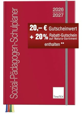 TimeTEX Sozial-Pädagogen-Schulplaner A5-Plus - Schuljahr 2026-2027 - Sozialpädagogen-Kalender - gebunden - Timetex 10559