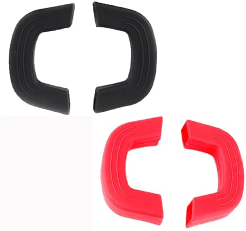 Mangos de Silicona para Ollas,2 Pares de Silicona para Ollas Resistentes al Calor Antideslizantes,Lavavajillas Sartenes,Hierro Fundido y Bandejas de Horno(Negro,Rojo)